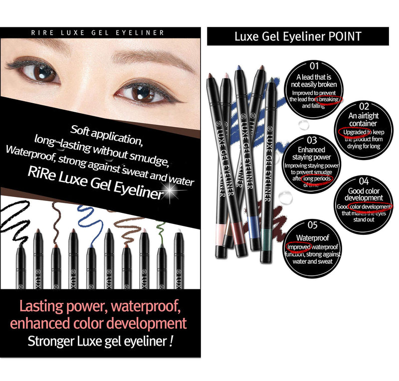 RiRe Luxe Gel Eyeliner (Pack of 2) Built-in Sharpner, Soft application, Long-lasting without smudge, waterproof, strong against sweat and water (#04 Rose Burgundy) #04 Rose Burgundy - BeesActive Australia