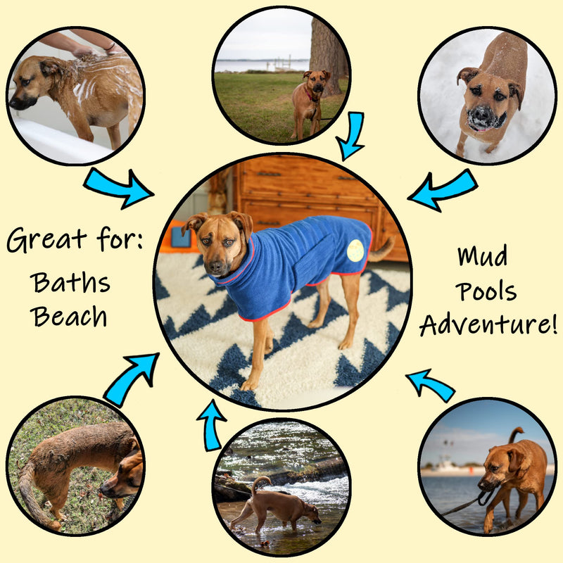 Troop Trot - Dog Bathrobe - Dog Towels for Drying Dogs - Super Absorbent Pet Bathrobe - Premium Dog Robes for After Bath - Quick Drying Microfiber Dog Towel Wrap Medium Pooch Pink - BeesActive Australia