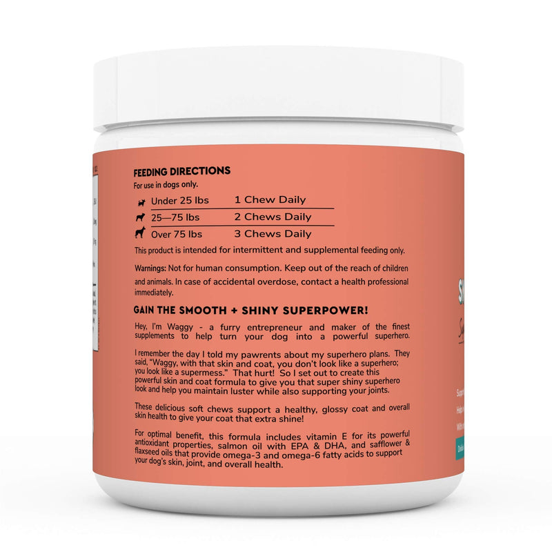 Wonder Paws Skin & Coat Supplement for Dogs with Salmon Oil, Omega 3 & 6, EPA & DHA, Promotes Healthy Skin and Coat, Itchy Relief, Joint and Overall Health, Delicious Flavor, 70 skin & coat Soft Chews - BeesActive Australia
