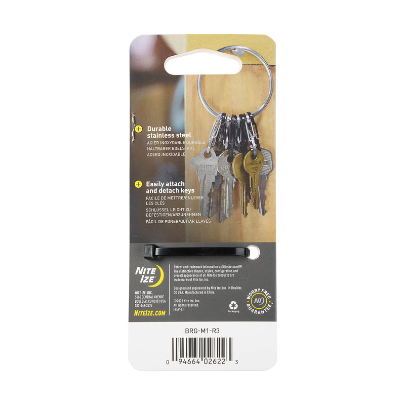 Nite Ize - BRG-M1-R3 BigRing Steel, 2" Stainless-Steel keychain Ring With 8 Stainless-Steel Key-Holding S-Biners - BeesActive Australia