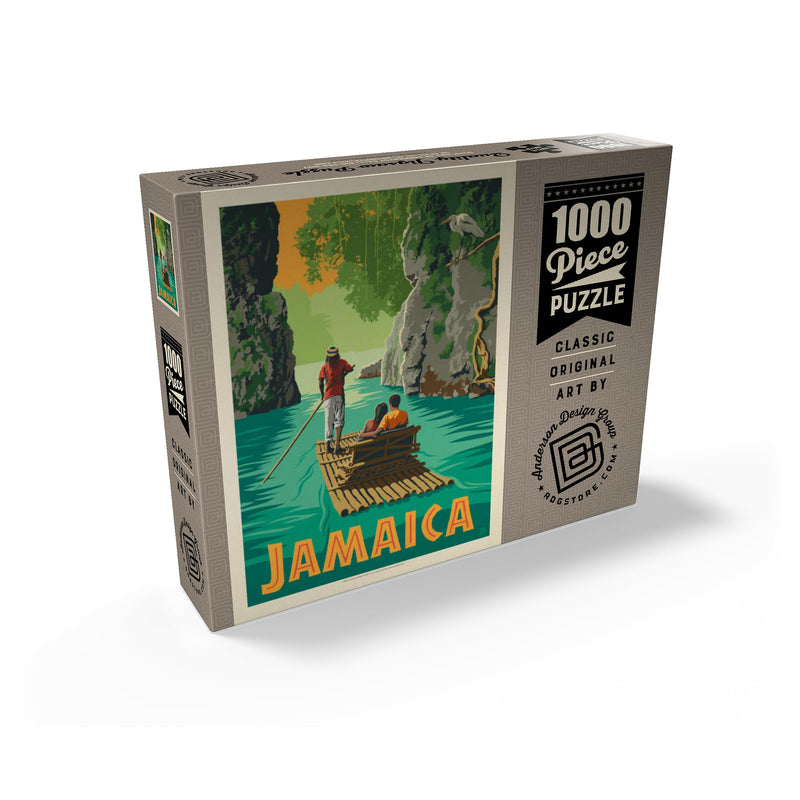 Jamaica: Rafting in Paradise, Vintage Poster - Premium 1000 Piece Jigsaw Puzzle for Adults 1000 Pieces - BeesActive Australia
