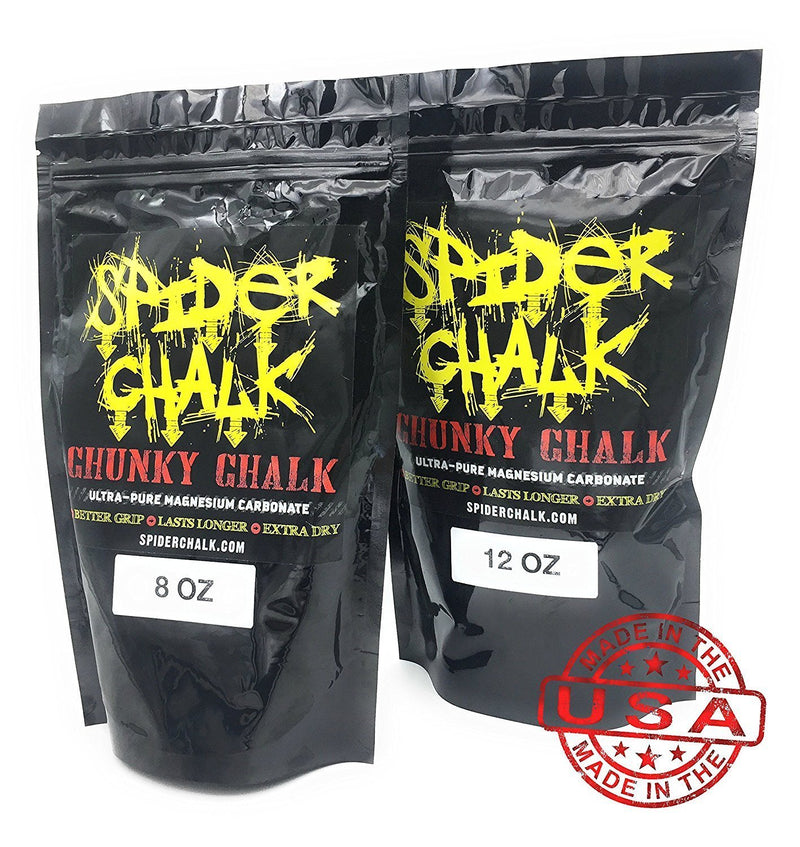 [AUSTRALIA] - Spider Chalk Chunky Chalk - A Mix Of Powder and Blocks, 12 oz. Bag - Extra Dry, Long-Lasting Grip - For Rock Climbing (Indoor & Outdoor), Bouldering, & Gym 