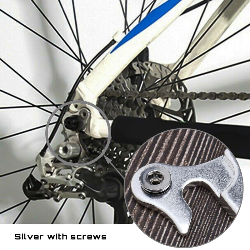 2pcs Bike Rear Gear Mech Derailleur Hanger Hook Drop Out Adapter with Screw Silver Aluminum Alloy Bike Tail Hook Dropout Frame for Mountain Bike - BeesActive Australia