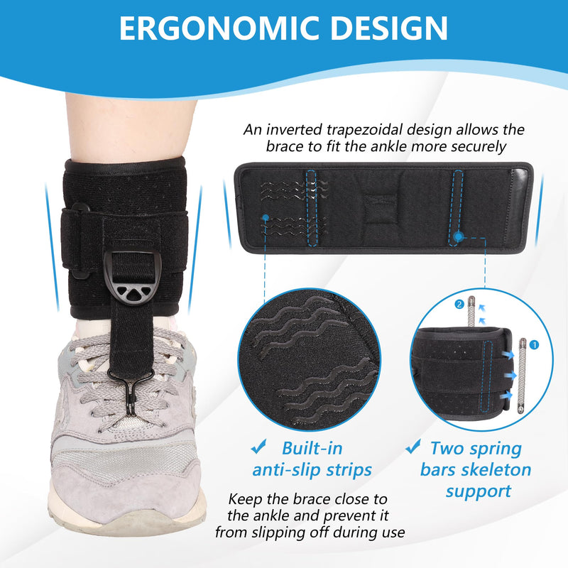 joingood AFO Foot Drop Brace, Adjustable Drop Foot Brace for Walking with Shoes, Soft Foot Up Brace for Achilles Tendon, Foot Dorsiflexed, Stroke, Ankle Foot Orthosis to Improve Walking Gait(L/XL) L/XL - BeesActive Australia