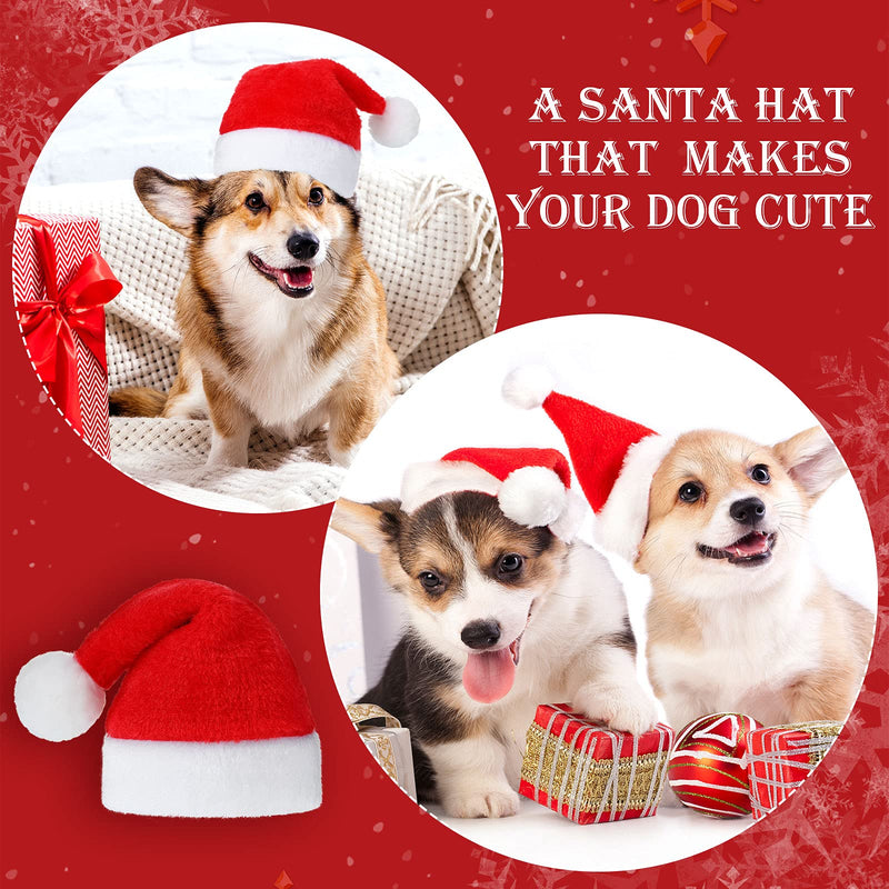 12 Pieces Dog Santa Hat PET Christmas Hat Soft Plush Cat Hat Pet Costumes for Small Dog Cat Puppy Christmas Supplies - BeesActive Australia
