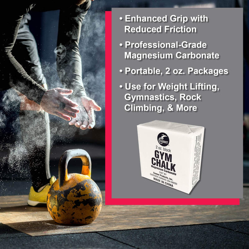 Cramer Block Chalk & Liquid Gym Chalk, Magnesium Carbonate for Better Grip in Gymnastics, Weightlifting, Power Lifting, Pole Fitness, & Rock Climbing 1 Pound - BeesActive Australia