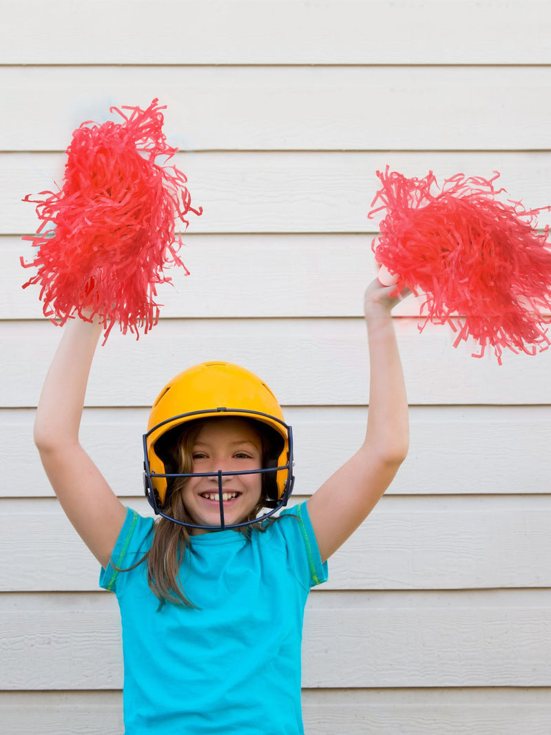 [AUSTRALIA] - 2 Pairs Plastic Cheerleader Cheerleading Pom Poms for Party Costume Fancy Dress Dance and Sport Party Dance Red 