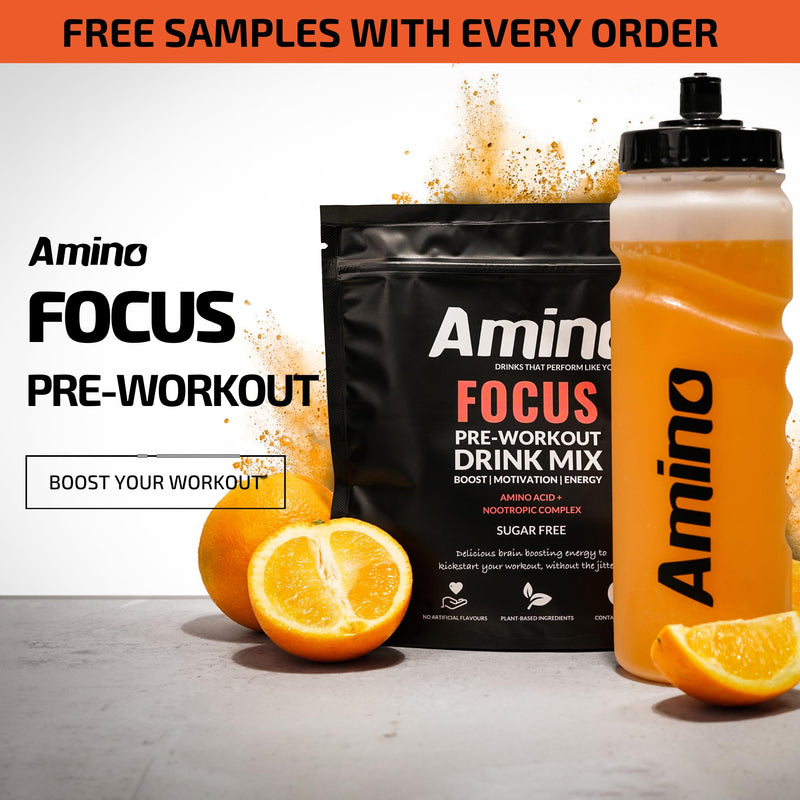 Amino Focus - Pre Workout Powder - 8000mg Nootropics with Caffeine, Creatine & Amino Acids - Preworkout Drink Men & Women - Sugar Free & Suitable for Vegans (Watermelon, 22 Servings) Watermelon - BeesActive Australia