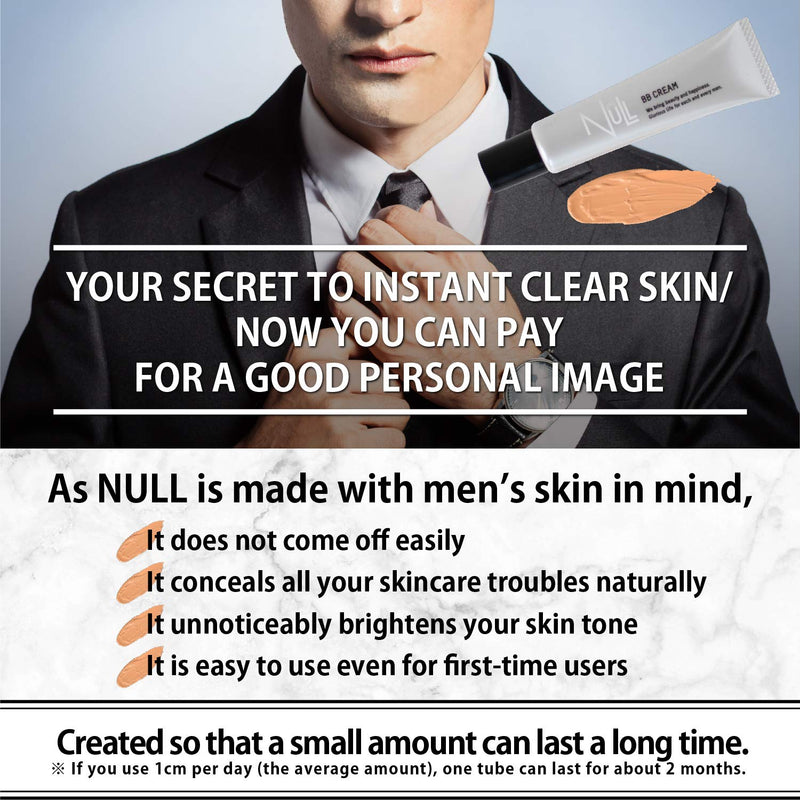 [Matte Finish] NULL mens BB Cream, Mens concealer, Tinted Moisturizer broad spectrum SPF30 PA++, CC cream, Revitalising Nourishing Tone Up Cream, Natural Cover, Ochre 0.7oz Made in Japan - BeesActive Australia