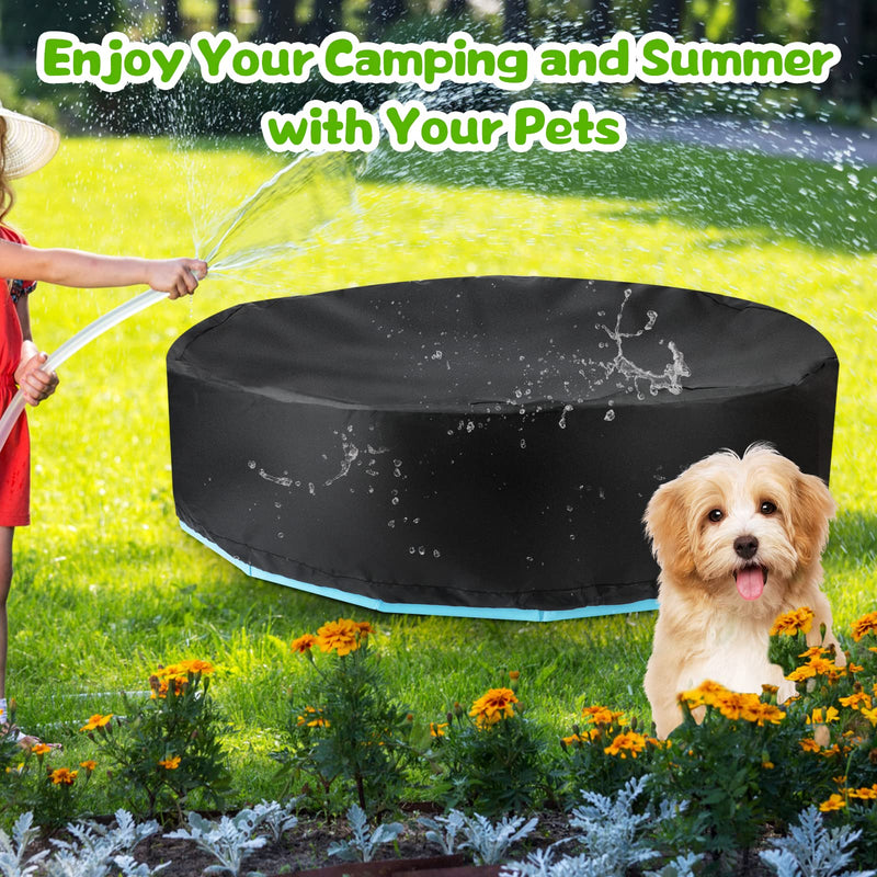 Rypet Dog Pool Cover Foldable Round Pool Pet Collapsible Swimming Pool Cover Kiddie Pool Cover Portable Pool Accessories for Dog Kiddie Pool Bathing Tub XX-Large - 63"*12" - BeesActive Australia
