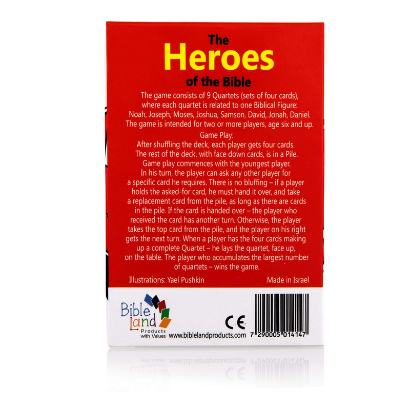 [AUSTRALIA] - Biblical World Hero's of The Bible Quartets Card Game for Children Ages 6 and Up. Play and Learn Educational Card Game. Designed in Comics That Teaches The Biblical Stories. 