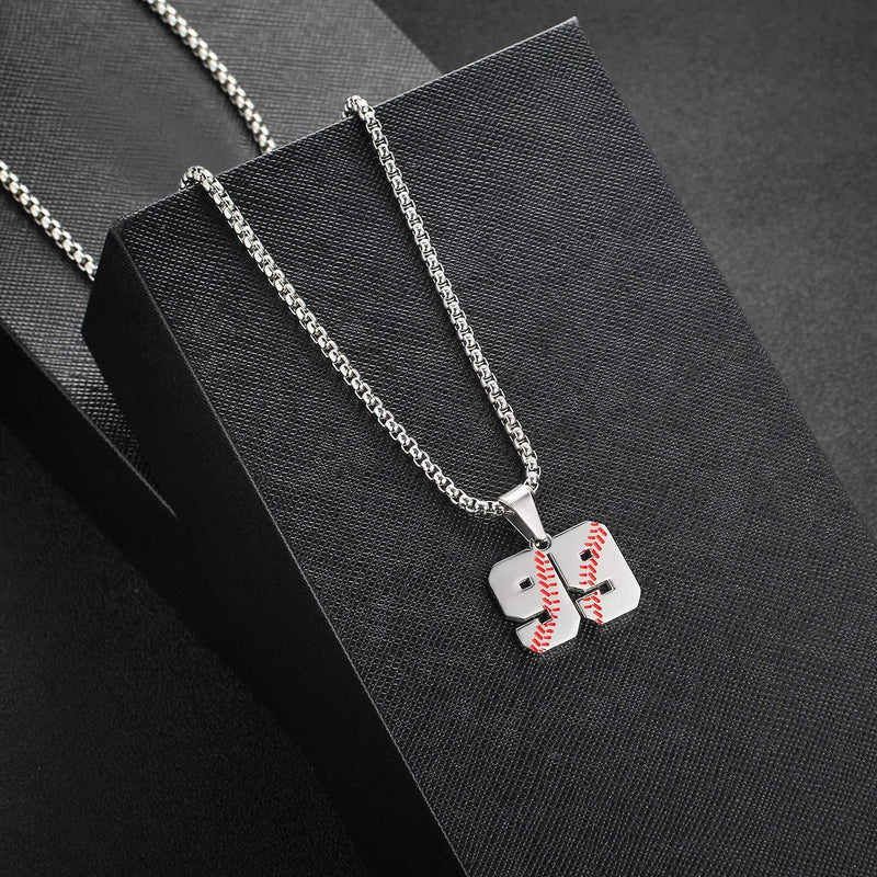 TLIWWF Inspiration Baseball Jersey Number Necklace Stainless Steel Charms Number Pendant for Boys Men 99 - BeesActive Australia