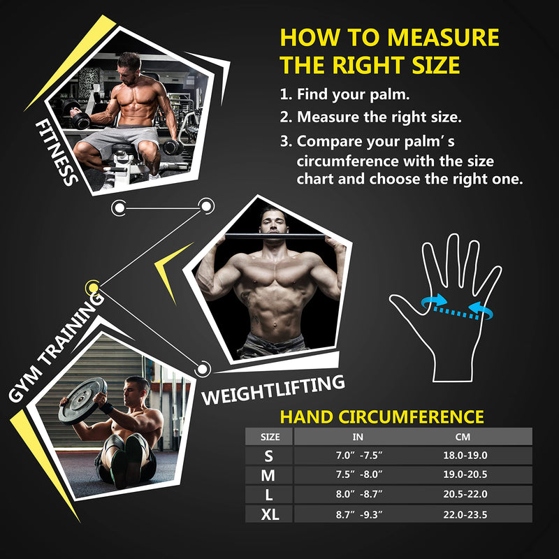 ihuan Ventilated Weight Lifting Gym Workout Gloves with Wrist Wrap Support for Men & Women, Full Palm Protection, for Weightlifting, Training, Fitness, Hanging, Pull ups Black Large - BeesActive Australia