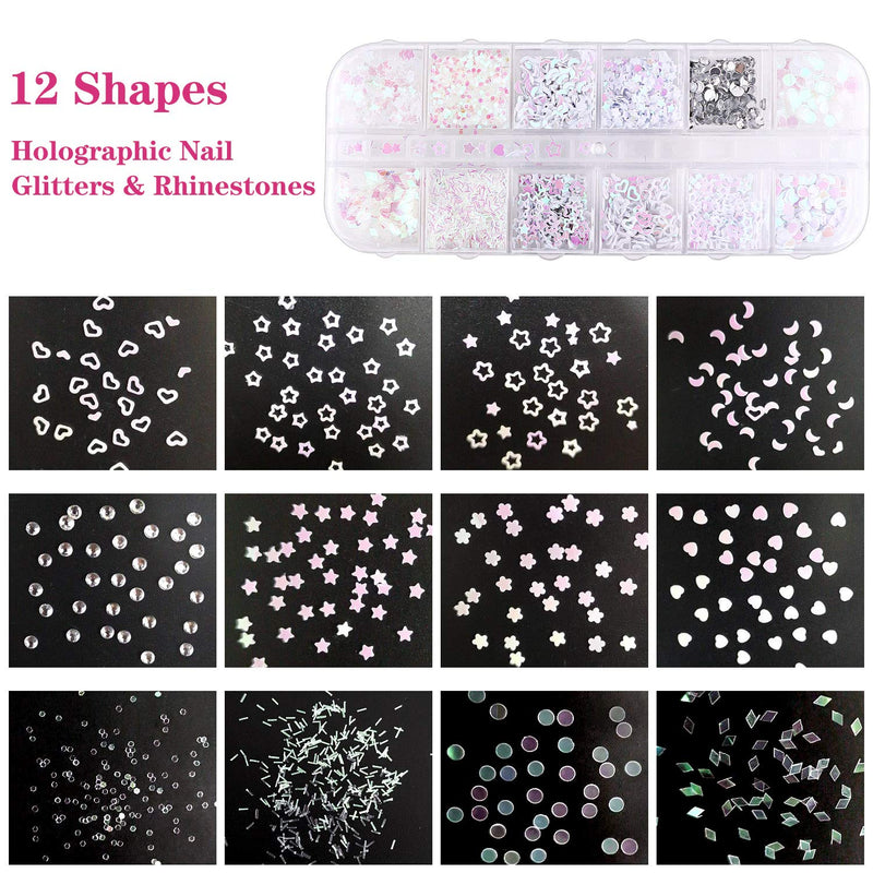 48 Colors Dried Flowers Nail Art Butterfly Glitter Flake 3D Holographic, Tufusiur Dry Flower Nails Sequins Acrylic Supplies Face Body Gifts for Decoration Accessories & DIY Crafting - BeesActive Australia