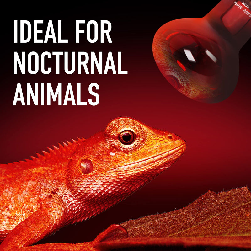 [2-Pack]‌ ‌75‌ ‌Watt‌ ‌Infrared‌ ‌Heat‌ ‌Lamp Bulb‌ ‌for‌ ‌Reptiles‌ ‌-‌ ‌‌ Keeps‌ ‌Your‌ ‌Animals‌ ‌Warm‌ ‌-‌ ‌Red‌ ‌Heat‌ ‌Lamp‌ ‌Bulb‌ ‌Compatible‌ ‌with‌ ‌a‌ ‌Variety‌ ‌of‌ ‌Enclosures‌ - BeesActive Australia