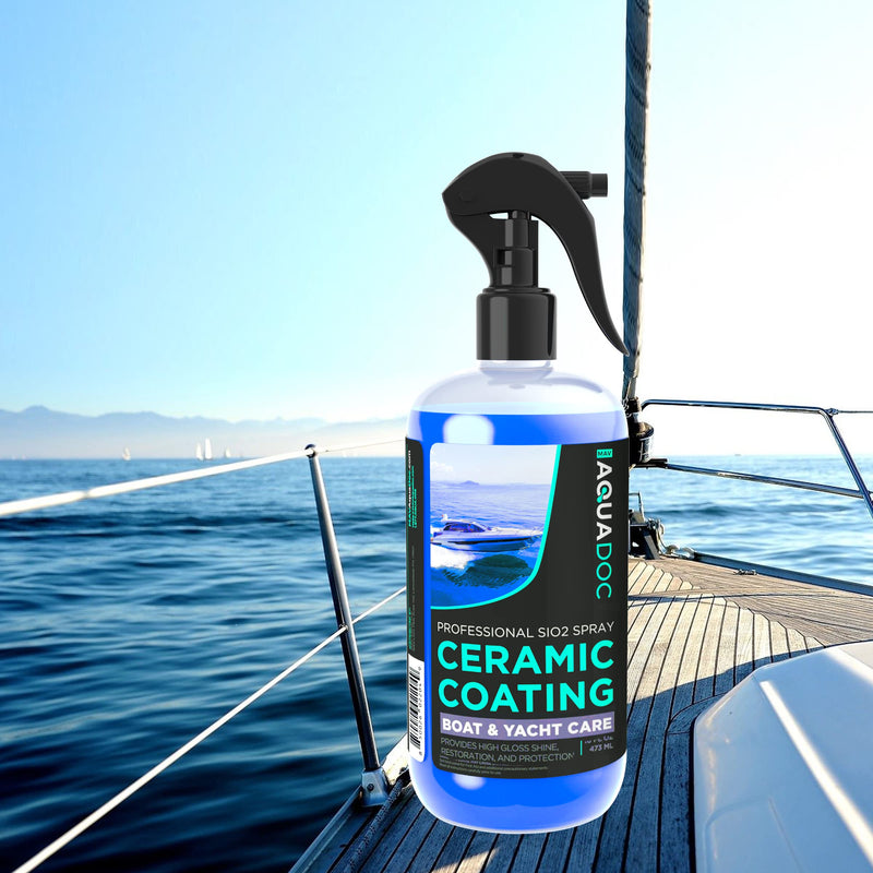 Boat Cleaner Wax - Ceramic Sio2 Sealant & Boat Ceramic Coating Spray, Exterior Boat Cleaner - Water Spot Remover, Boat UV Protectant Spray & Marine Wax for Boats to get a Glossy Shine - AquaDoc 16oz - BeesActive Australia