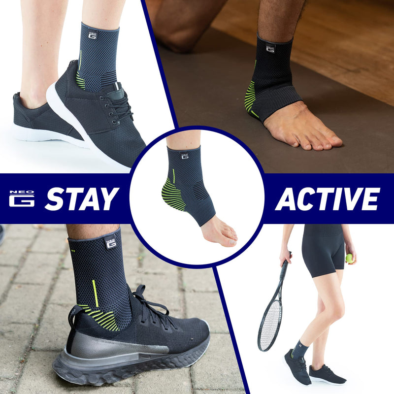 Neo-G Ankle Support Running – Sport Ankle Brace – Ankle Compression Support - Breathable, Lightweight, Elastic Ankle Bandage Support for Sprains, Strains, Weak Ankles, Injury Recovery, Joint Pain - M Medium: 20 – 23 CM/7.9 – 9.1 IN - BeesActive Australia
