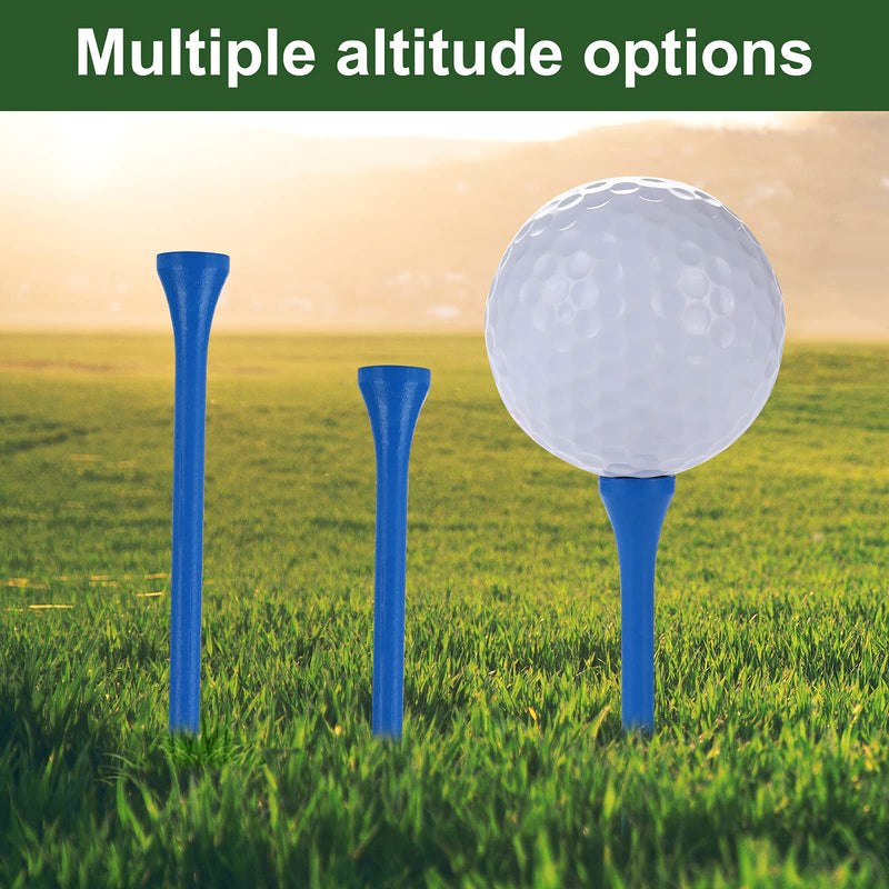 GFGL Golf Tees Durable Bamboo Tees 100Pcs 120Pcs 3-1/4" Friendly Biodegradable Material Reduce Friction Side Spin More Stable Blue - BeesActive Australia