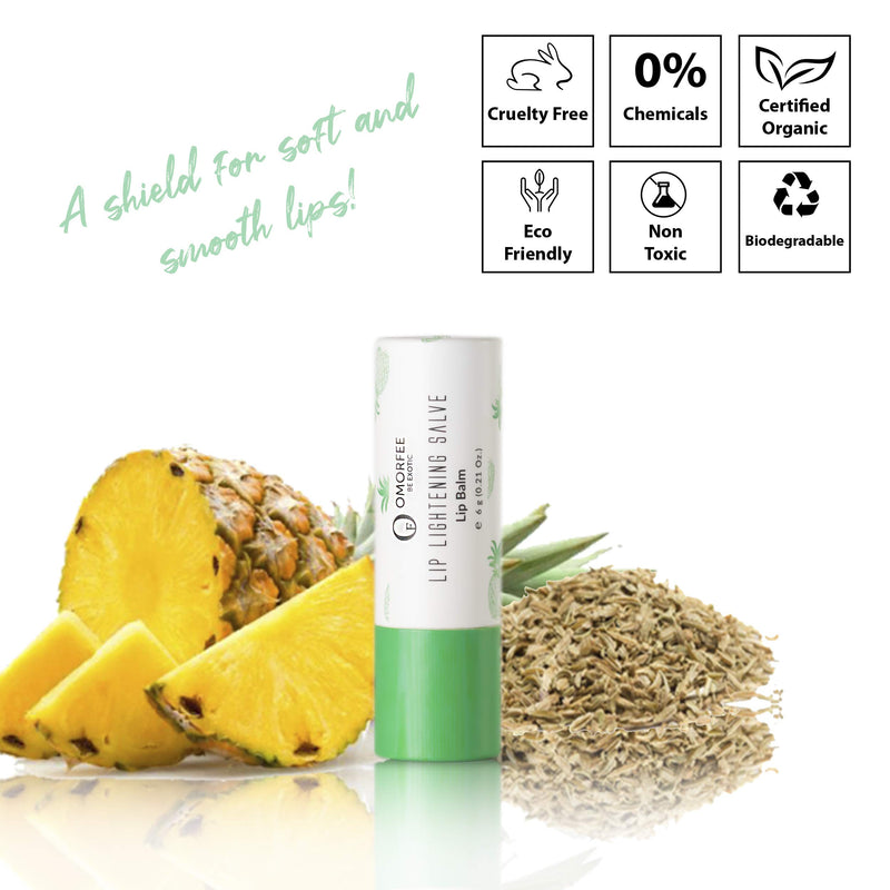 Omorfee 100% Organic Lip Lightening Stick for Dark Lips, Lip Whitening Lipstick with SPF, Natural Lip Balm Protection & Repair, Cocoa Butter, Carrot Seed Oil & Pineapple Extract - 6 Grams/0.21 Oz - BeesActive Australia