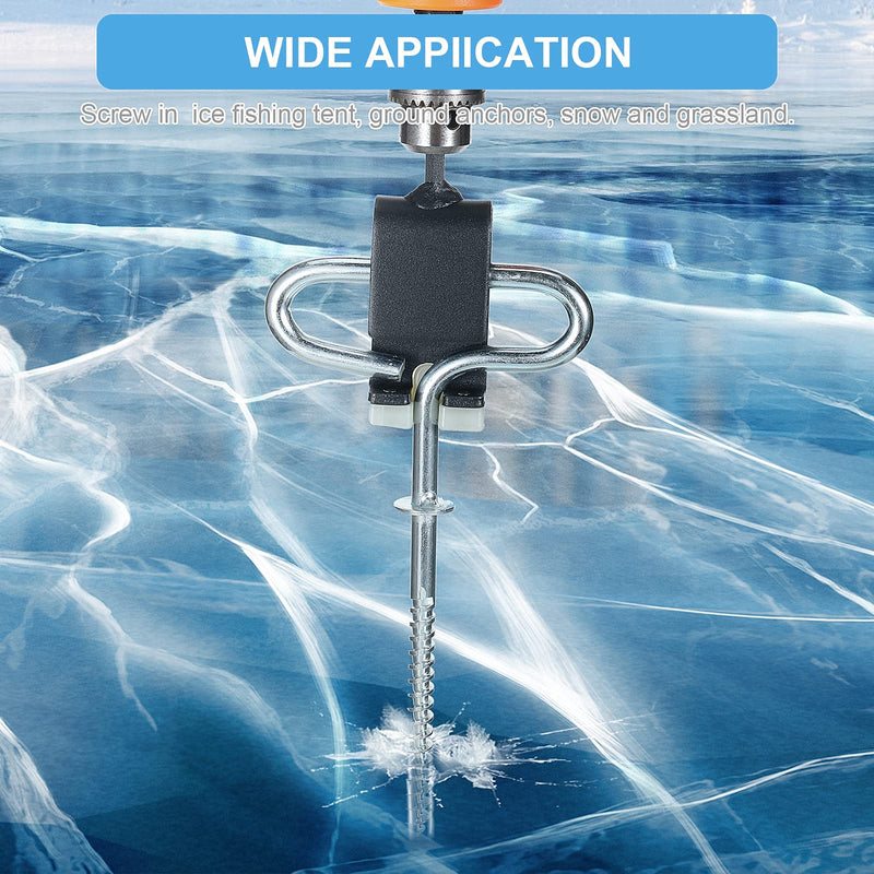 Hotop Ice Fishing Shelter Anchor Ice Shanty Anchor Outdoor Camping Tent Threaded Tent Peg Winter 235 Carbon Steel Ice Shelter Tent Accessories for Ice Fishing Winter Fishing Tent Accessories 2 - BeesActive Australia