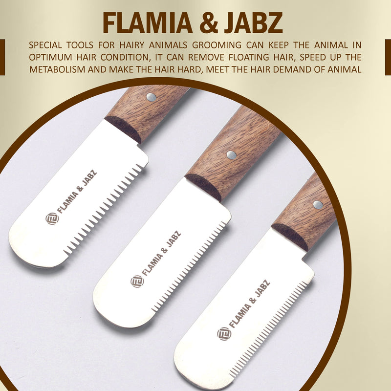 FLAMIA & JABZ Professional Stripping Knife, 3 inch Stainless Steel Blade with Wooden Handle - Right Handed Tool 3 Piece Pack Natural wood - BeesActive Australia