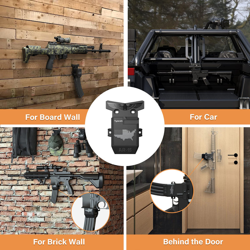 Tyseam Gun Wall Mount for 223/5.56 Rifle + Magazine, AR15 Rifle Wall Rack Runner Mount with Strong and Solid PA Material Withstand 300Lbs of Tension - BeesActive Australia