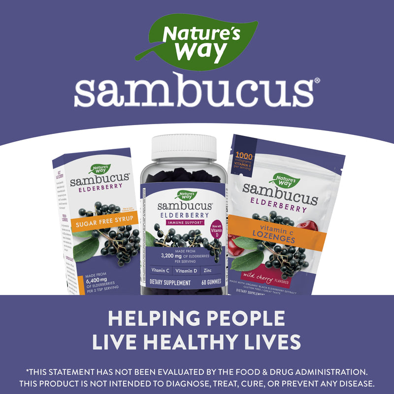 Nature’s Way Sambucus Elderberry Gummies, With Vitamin C, Vitamin D and Zinc, Immune Support for Kids and Adults*, 60 Gummies (Packaging May Vary) 60 Count (Pack of 1) - BeesActive Australia