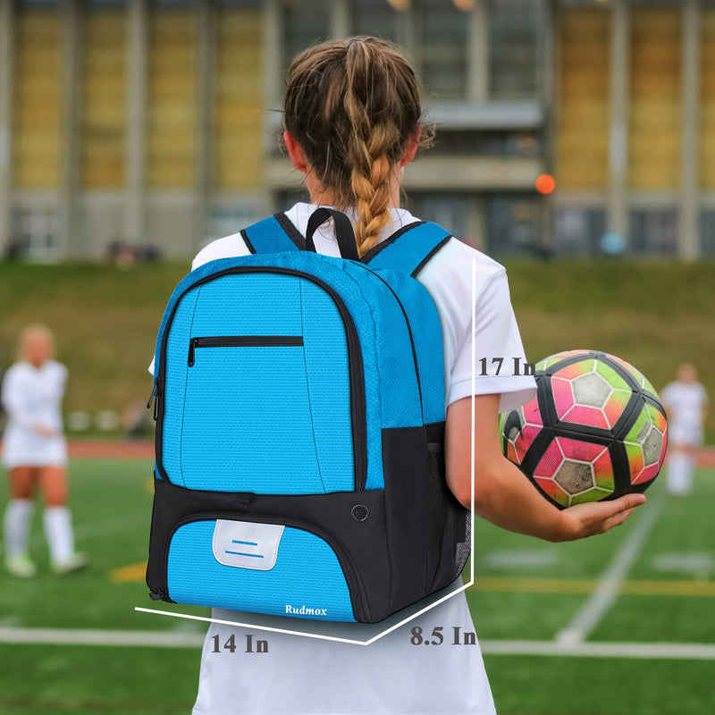 Soccer Ball Bag-Backpack for Basketball,Volleyball with Cleat Shoes and Ball Compartment Laptop Sleeve for Travel,School Team Blue - BeesActive Australia