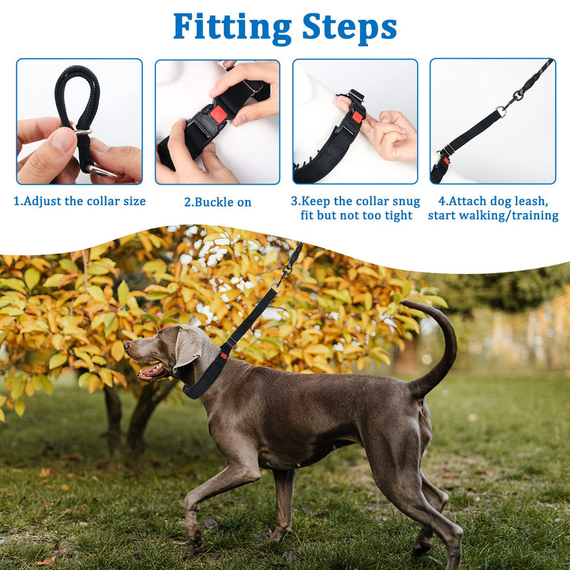 Martingale Collar for Dogs, No Pull Dog Collar for Small Medium Large Dogs, Dog Walking Collar for Pulling, Anti Pull Dog Martingale Training Collars with Buckle Medium,2.5mm,20-Inch,14.5-18.5"Neck Black - BeesActive Australia