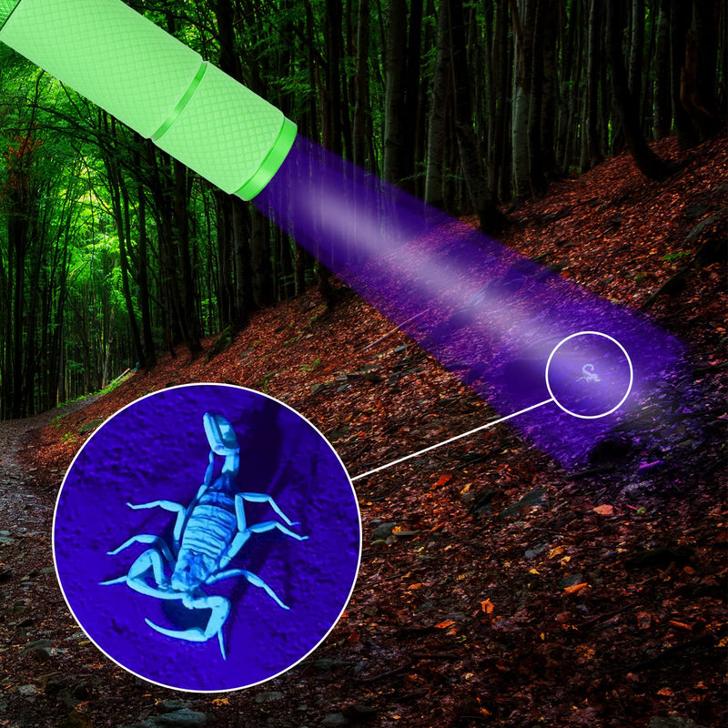 COSOOS Mini Blacklight Flashlight, 9 LED Small Glow Handheld UV Lights, Portable Black Light for Dog Pet Urine Stains, Bed Bugs and Nail Dryer for Nail Gel. (Green) Green - BeesActive Australia