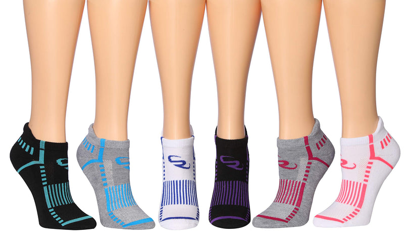 Ronnox Men's 6-Pairs Low Cut Running & Athletic Performance Tab Socks Medium-Large Trail Design, Bwg + Color (A) - BeesActive Australia