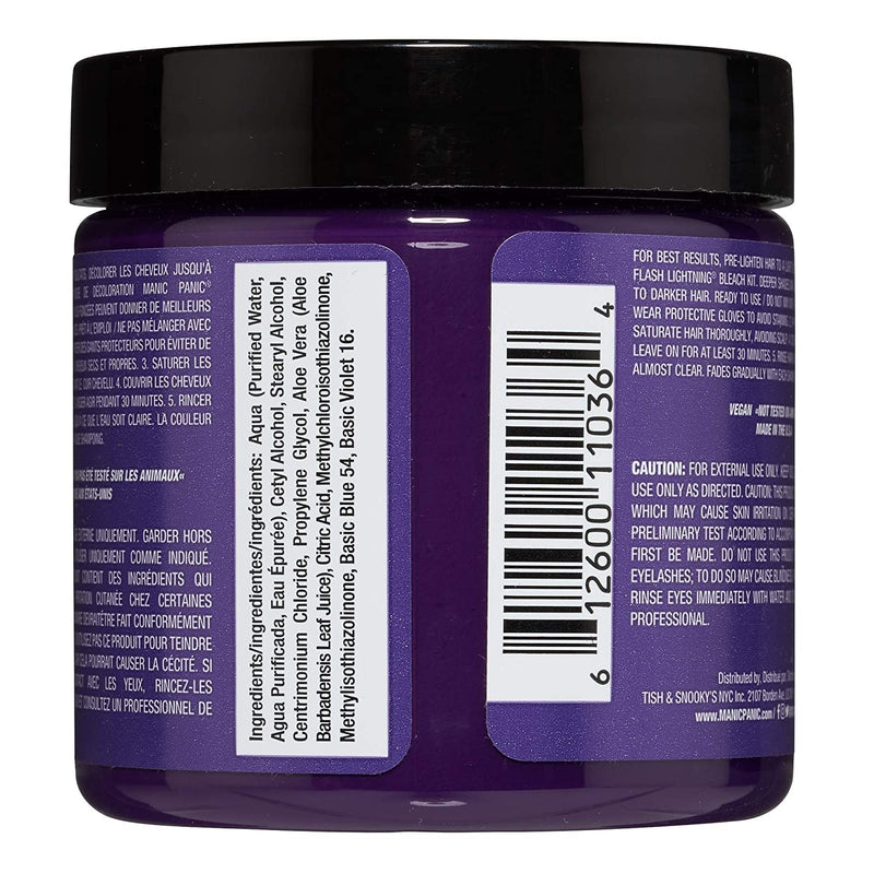Manic Panic - Electric Amethyst Classic Creme Vegan Cruelty Free Purple Semi Permanent Hair Dye - 2 x 118ml 118 ml (Pack of 2) - BeesActive Australia