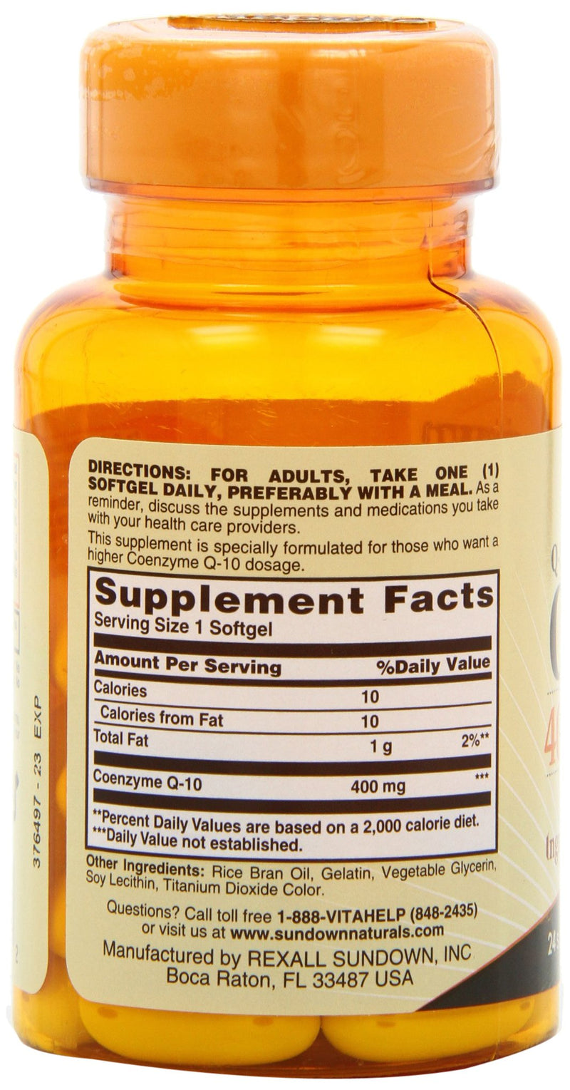 Sundown Naturals CoQ10 400 mg 30 Softgels - BeesActive Australia