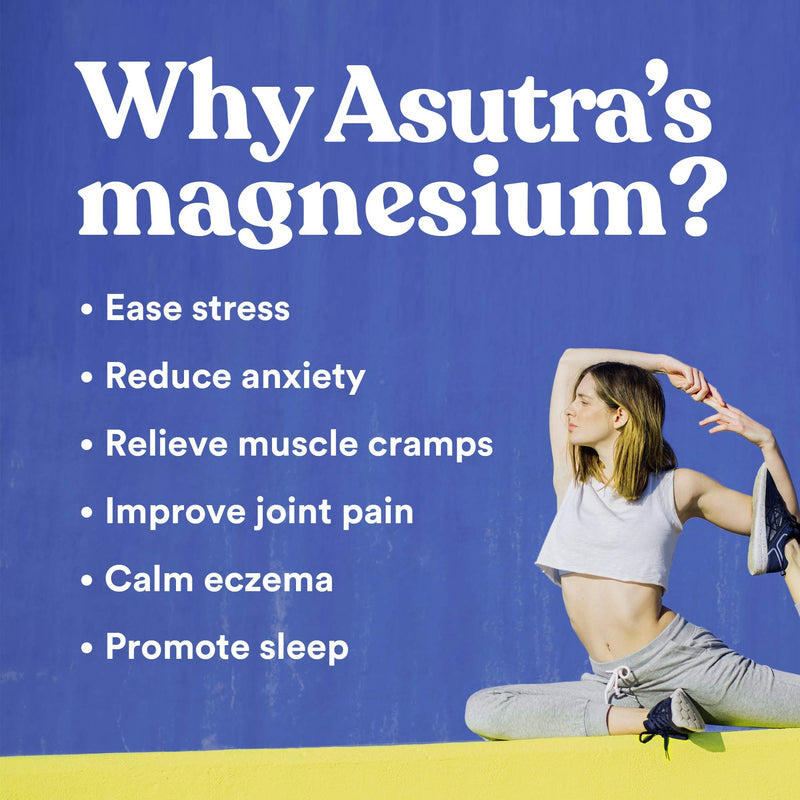 ASUTRA Topical Magnesium Chloride Oil Spray Supplement, 4 fl oz (Pack of 2)| Rapid Absorption | Relieve Muscle Cramps | Fight Joint Pain | Stress, Anxiety, Headache Relief | Pure Zechstein | Promotes Collagen & Energy 2pk - Magnesium Body Oil Spray - BeesActive Australia