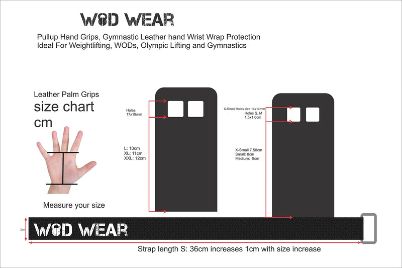 Pull-up Hand Grips with Wrist and Leather Hand Wrap Protection for Cross-Training, Gymnastics, Fitness, Exercise, Skills and Drills, WODs, Olympic Weightlifting 100% Red Small - BeesActive Australia