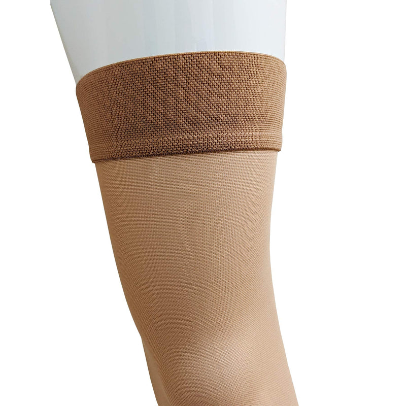 NuVein Sheer Compression Stockings for Women, 15-20 mmHg Support, Medium Denier, Thigh High, Closed Toe, Beige, Large - BeesActive Australia