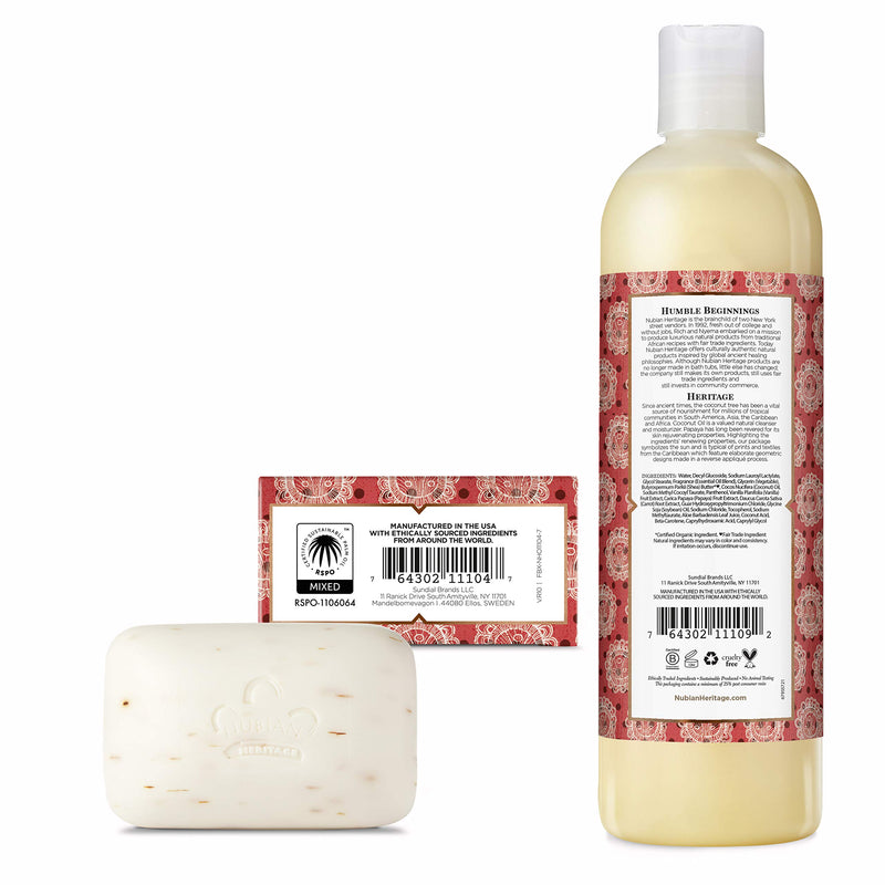 Nubian Heritage Hand Soap Pack Skincare for Dry Skin Coconut and Papaya Cleanser and Hydrate, 18 Ounce - BeesActive Australia