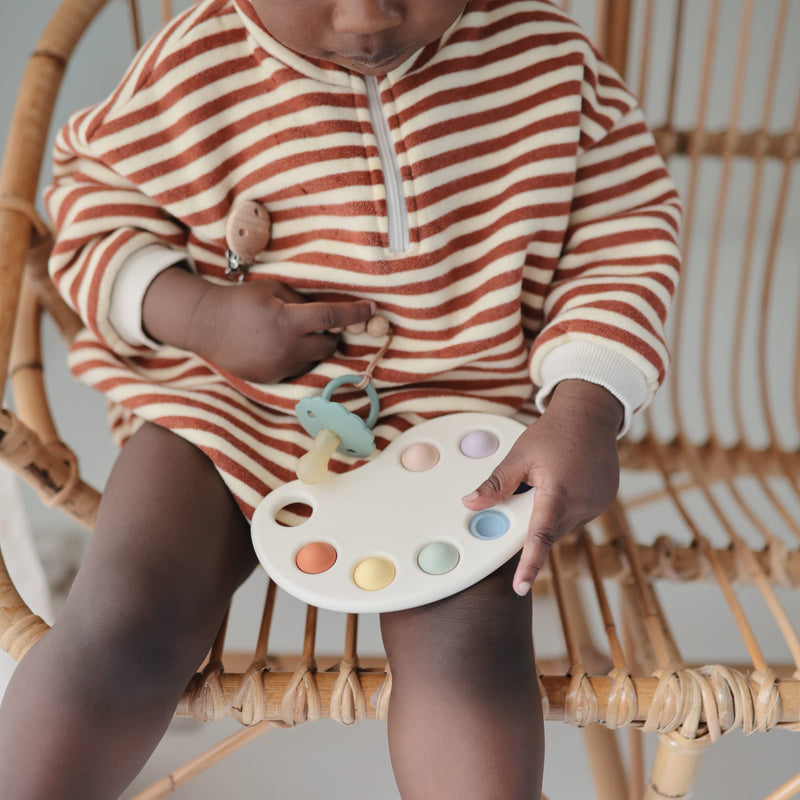FRIGG Daisy Natural Rubber Baby Pacifier | Made in Denmark | BPA-Free (Seafoam/Cream, 6-18 Months) 2-Pack 6-18 Month Seafoam/Cream - BeesActive Australia