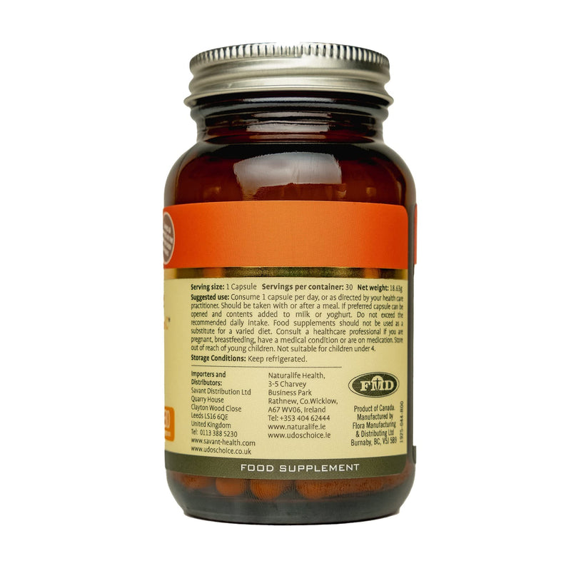 Udo's Choice Super 8 Immune - Hi Count Microbiotics with Vitamin C - Supports Bowels and Digestive Health, One a Day Probiotics, 42 Billion Cell Count -8 Microbiotic Strains - 30 Capsules 30 Count (Pack of 1) - BeesActive Australia