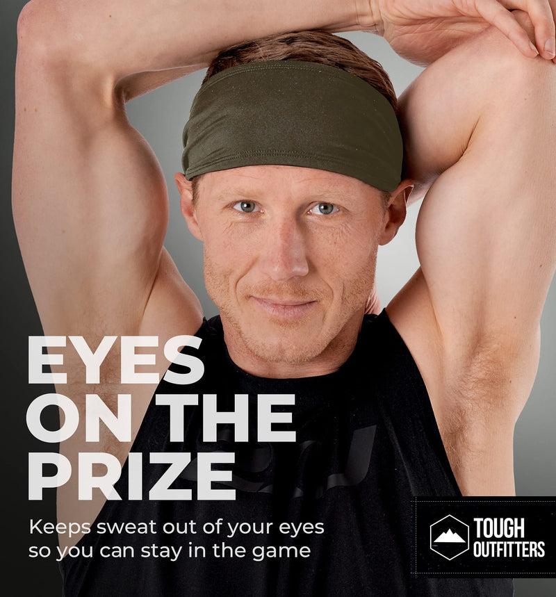 Mens Headband - Sweat Band Workout Head Bands Sports Sweatbands Hair Band for Running, Yoga, Exercise, Basketball, Cycling, Football, Tennis - Athletic Performance Stretch Moisture Wicking Hairband - BeesActive Australia