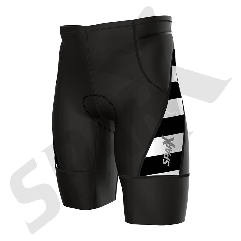[AUSTRALIA] - Sparx Men`s Activate Triathlon Shorts Printed TriShort | 2 Easy Reach Pockets| Swim-Bike-Run Us Flag Large 