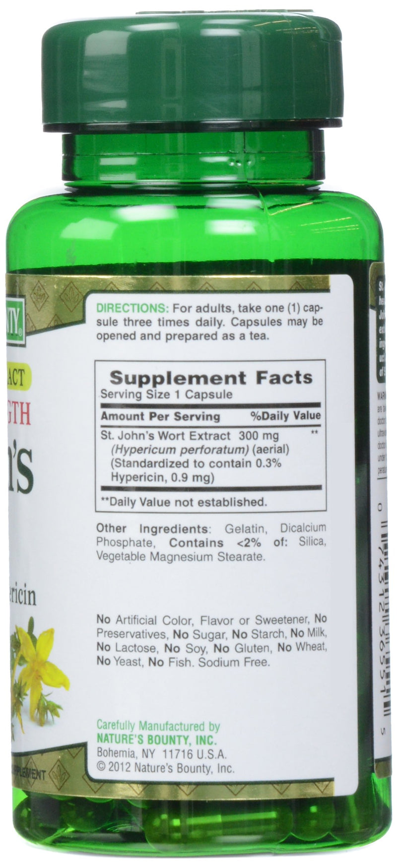 Nature's Bounty St. John's Wort Pills and Herbal Health Supplement, 300mg, 100 Capsules - BeesActive Australia