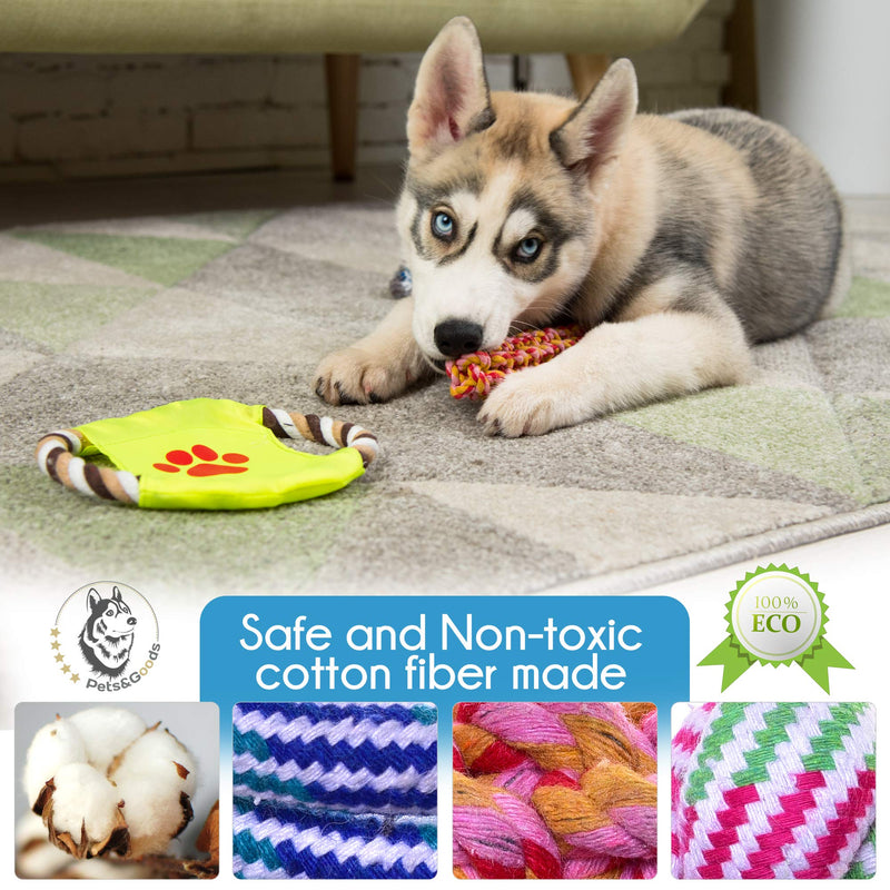 Dog Toys - Puppy Chew Toys - Rope Toys for Small Dogs - Safe Puppy Teething Toys - Small Dog Chew Toys Set - Teething Puppy Toys - Dog Rope Toys - Dog Toys Pack of 9 - Washable Cotton Rope Dog Toy - BeesActive Australia