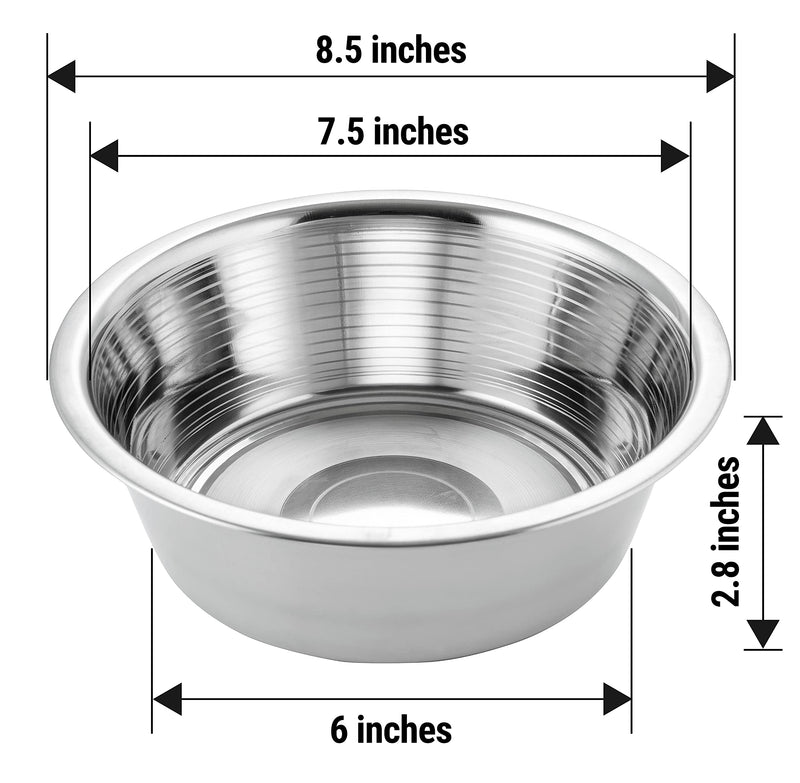HB Pet Feeder Stainless Steel Dog and Cat Bowls Feeding Replacement Food Bowl for Raised Feeder / Pet Water Metal Bowls 7 cup Double Pack - BeesActive Australia