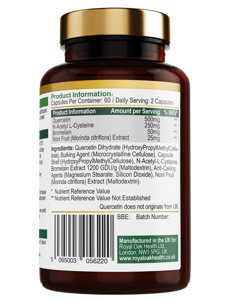 Super Quercetin Complex N-Acetyl-L-Cysteine (NAC), Immune Health and Supplement - Supporting Health Immune Functions - BeesActive Australia
