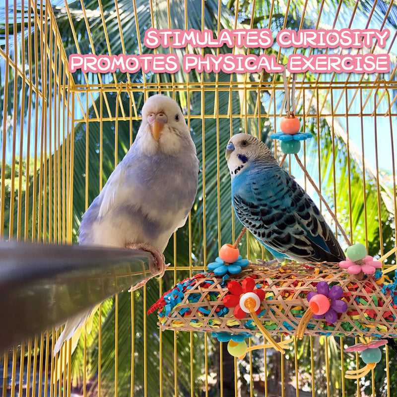 RLRICH Bird Colorful Chewing Toys Parrot Foraging Shredder Toys Shred Hanging Foraging Toys,Comfy Perch Parrot Toys for Rope Bungee Bird Toy 6 PACK - BeesActive Australia
