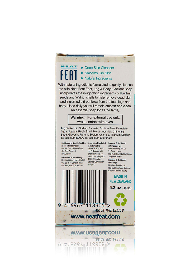 Neat Feat Kiwifruit and Walnut Foot Scrub Soap, 5.2 Fl. oz. - BeesActive Australia