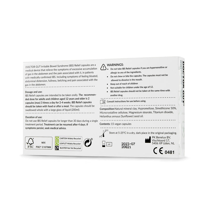 Doctor Gut IBS Relief - Gentle Relief from IBS Symptoms | Natural Clay Advanced Formula | (15 Capsules) - BeesActive Australia
