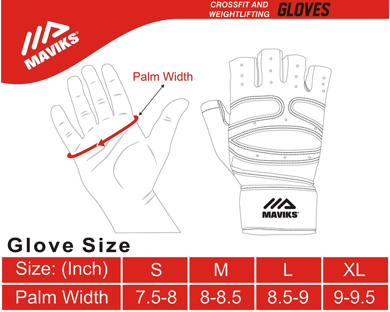 MAVIKS Workout Gloves for Men and Women Weight Lifting Gloves with Wrist Wrap Support for Gym Training Weightlifting Crossfit Pull Ups Exercise Gym Gloves for Ladies X-Large RED - BeesActive Australia