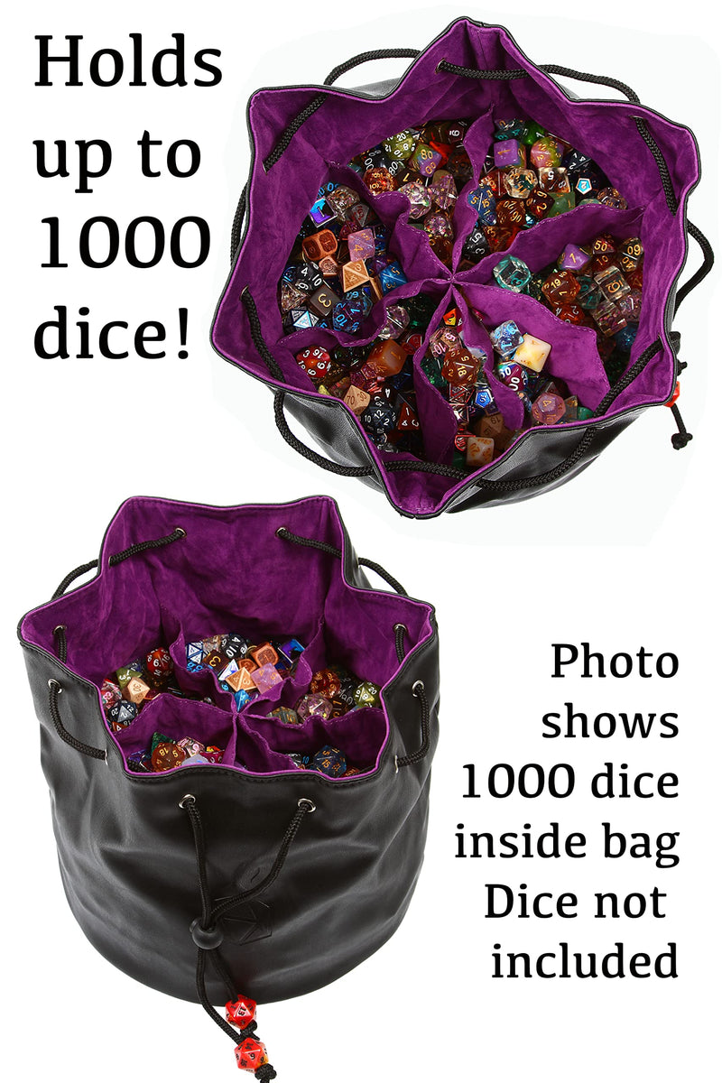 Forged Dice Co. Pouch of The Endless Hoard Dice Bag - Holds Over 1,000 Polyhedral Dice - Dice Storage Bag with Pockets - Perfect for Bulk Dice 7 Storage Sections Rainbow Dragon Skin - BeesActive Australia